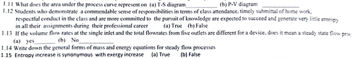 Solved 1.11 What Does The Area Under The Process Curve 