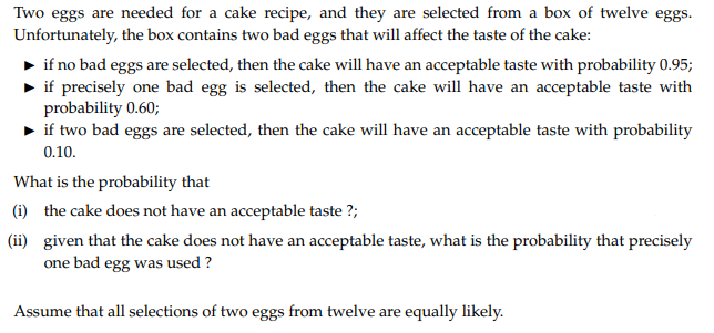 Solved Two eggs are needed for a cake recipe, and they are | Chegg.com