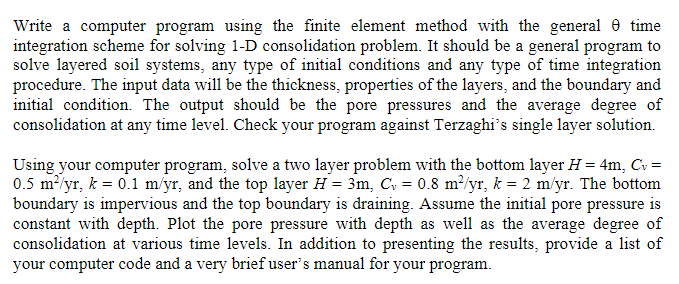 Solved Write A Computer Program Using The Finite Element | Chegg.com