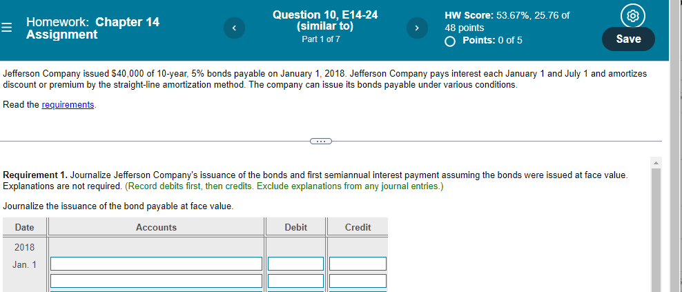 Solved Homework: Chapter 14 Assignment Question 10, E14-24 | Chegg.com