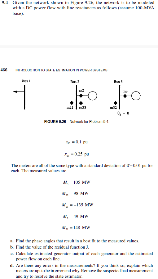 Solved 9.4 Given the network shown in Figure 9.26, the | Chegg.com