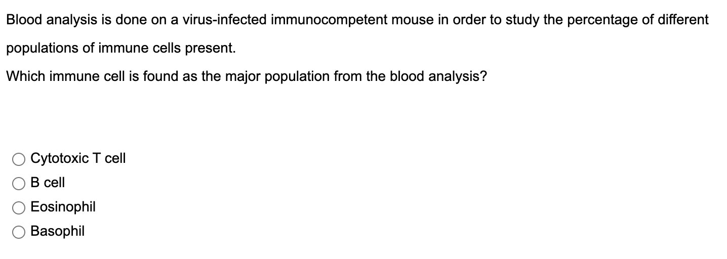 Solved Blood Analysis Is Done On A Virus-infected | Chegg.com