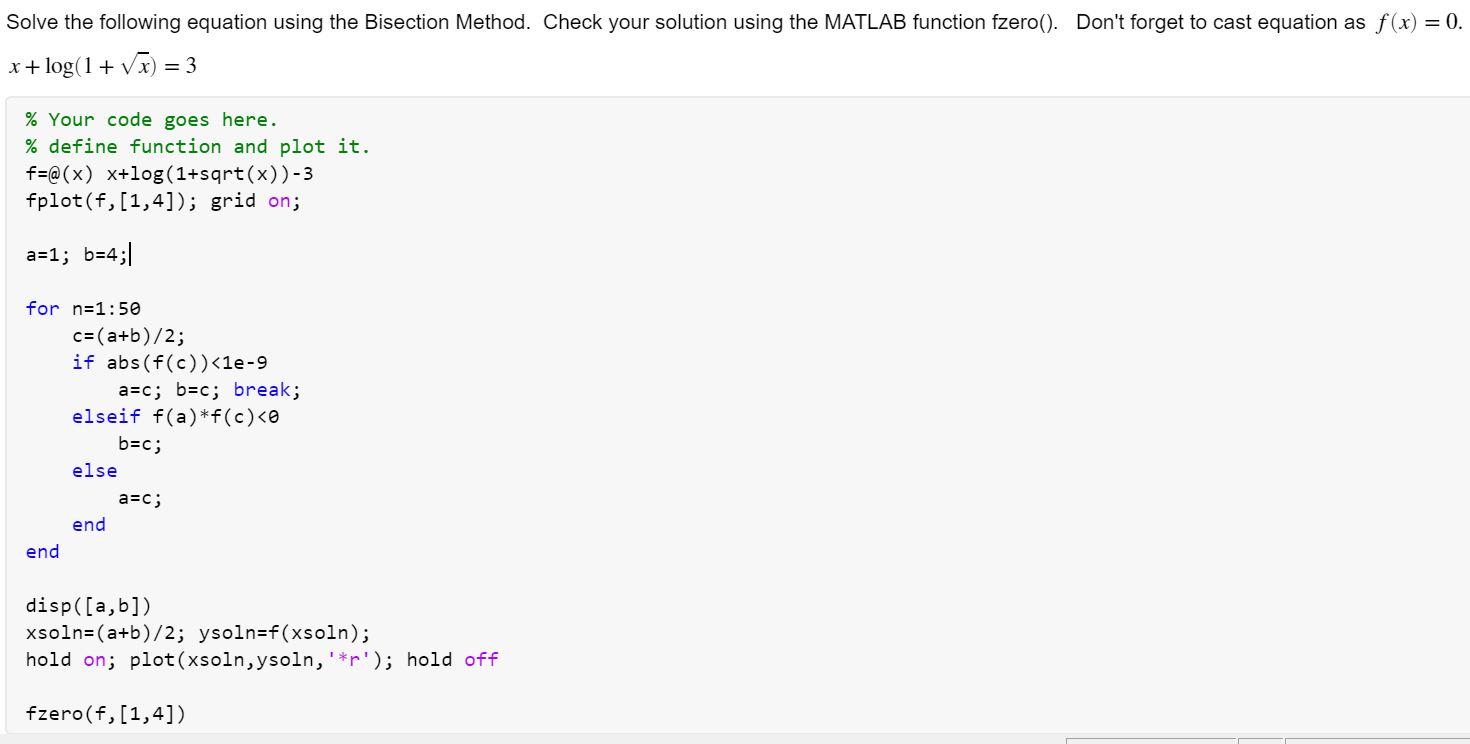 Solved Problem 3. Solve the following equation using the | Chegg.com