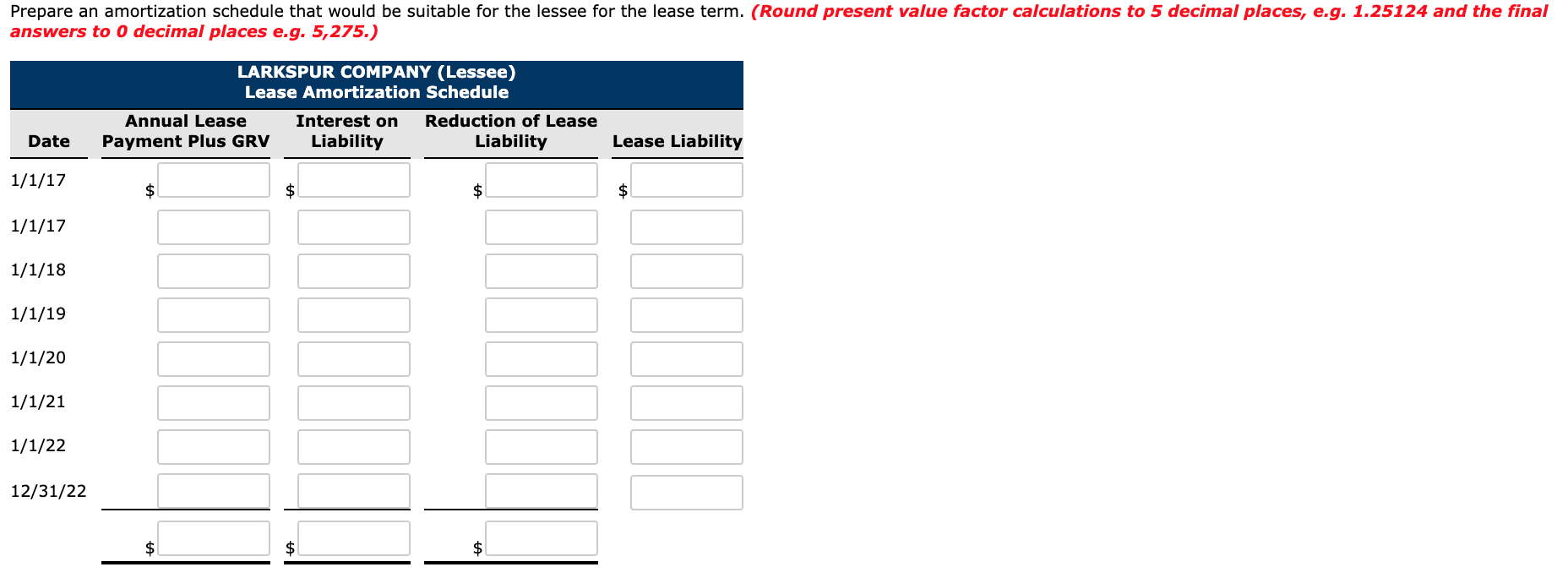 lease amortization schedule with residual value excel