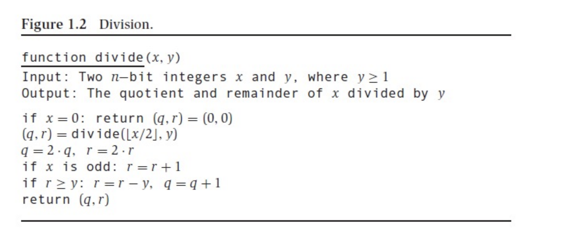 Solved This question is about the division algorithm (page | Chegg.com