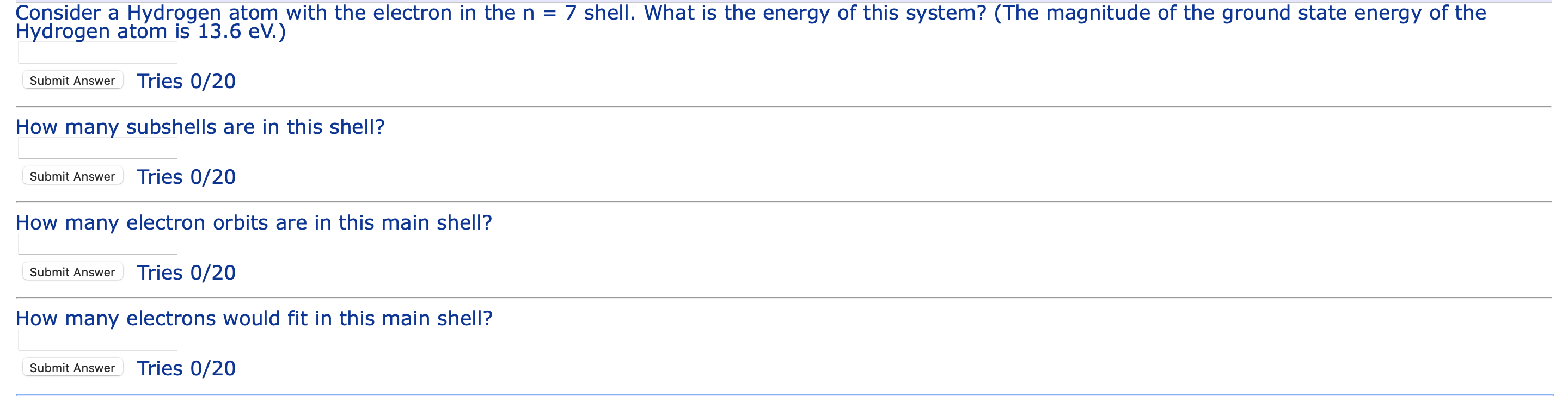 Solved Consider a Hydrogen atom with the electron in the n = | Chegg.com