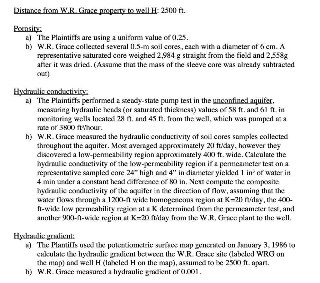 Solved Porosity a) The Plaintiffs are using a uniform value