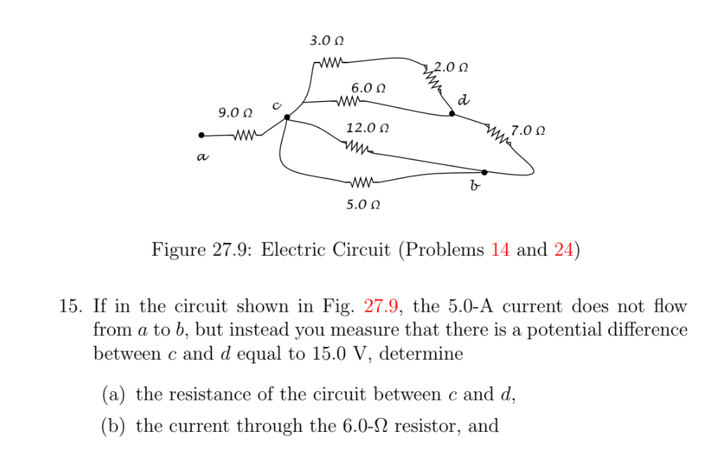 Solved Figure 27.9 Electric Circuit (Problems 14 and 24)