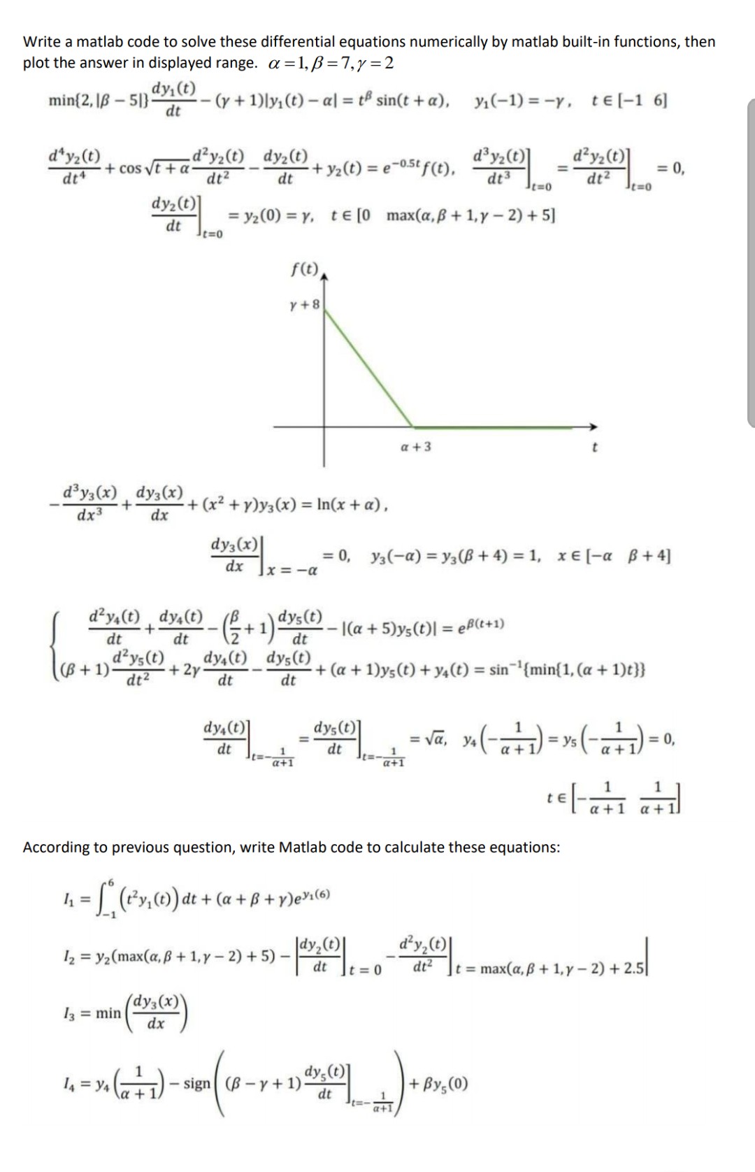 Write A Matlab Code To Solve These Differential | Chegg.com