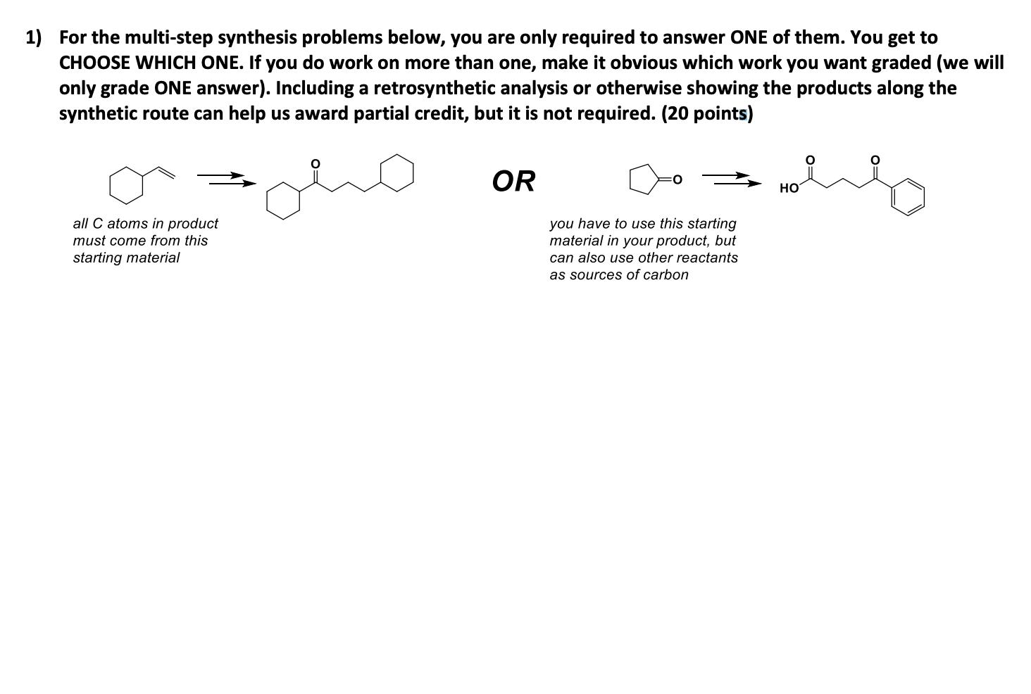 Solved 1) For the multi-step synthesis problems below, you | Chegg.com