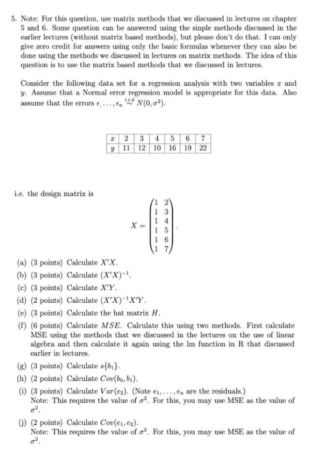 Solved 5. Note: For this question, use matrix methods that | Chegg.com