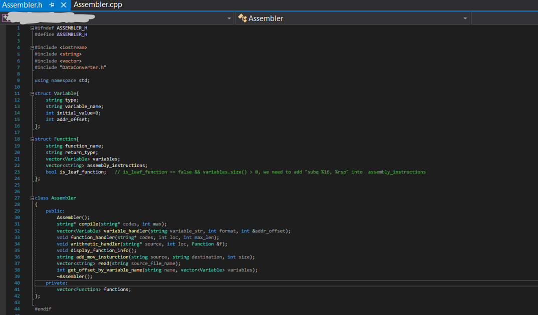 1. In Assembler class, create and implement a read | Chegg.com