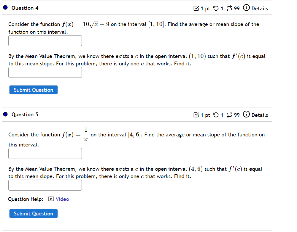 Solved Question 4 1 pt 91 99 0 Details Consider the function | Chegg.com