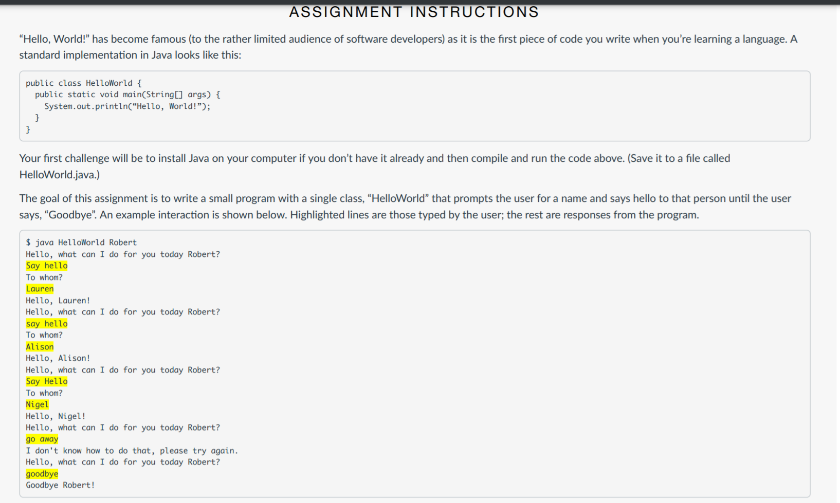 Solved This is a basic java question. Write a | Chegg.com