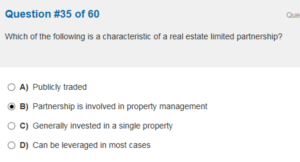 all of.the following are major.tax benefits of real.estate limited partnerships.except