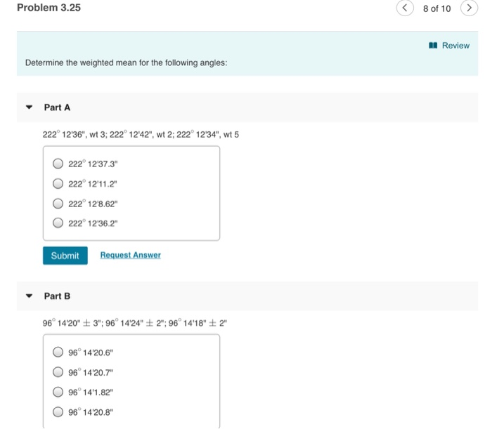 Solved Problem 3.25 8 of 10 > Review Determine the weighted