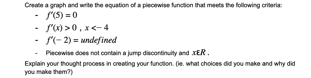 Solved Create a graph and write the equation of a piecewise | Chegg.com
