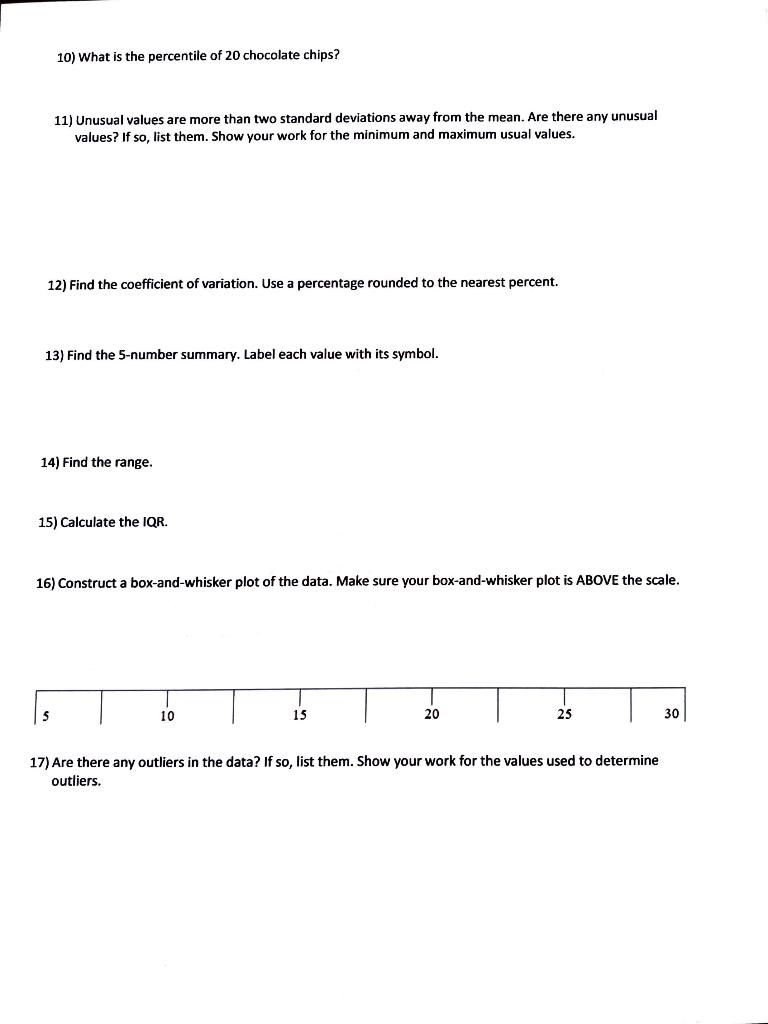 Solved MATH 1530 Worksheet 3: Descriptive Statistics Cookie | Chegg.com