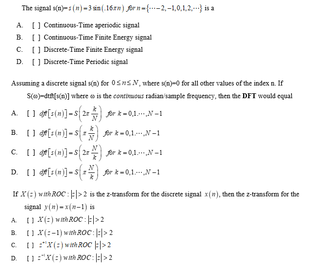 Solved The Signal S N S N 3 Sin 16an For N 2 Chegg Com