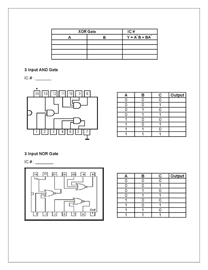 Solved 1.1 Components . . Bread Board IC 7400 IC 7402 IC | Chegg.com