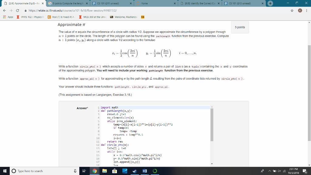 à [3/6] Appruumate Spis-h. × 5 points compute the ler | Chegg.com