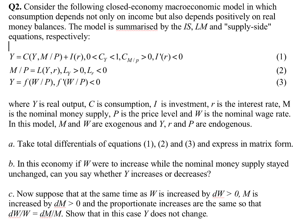 Solved Q2. Consider The Following Closed-economy | Chegg.com