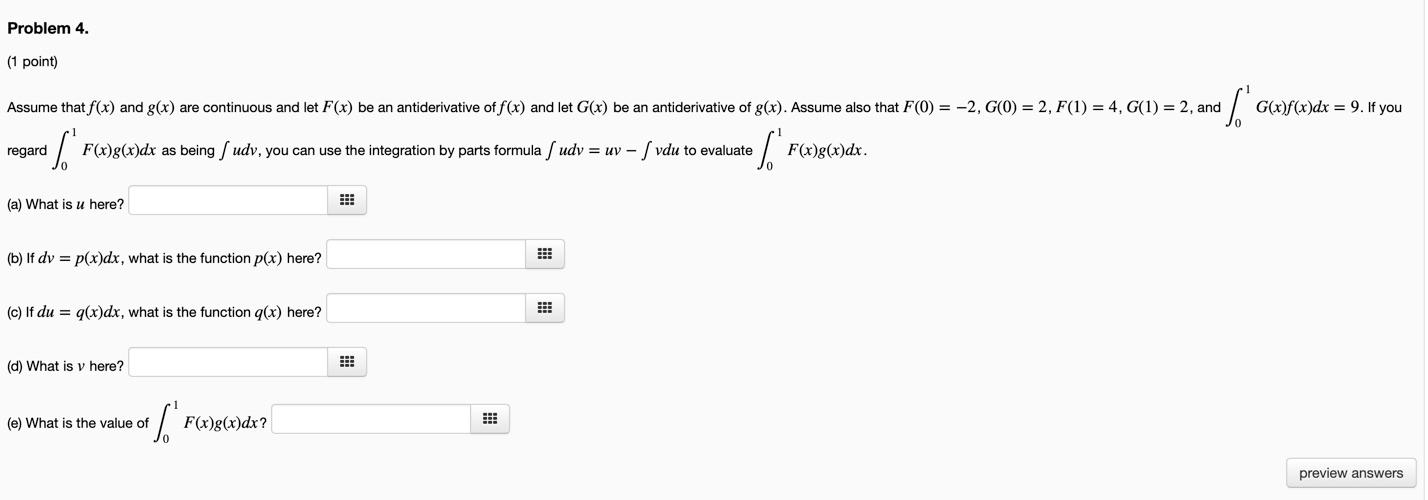 Solved Problem 4 1 Point Assume That F X And G X Are Chegg Com