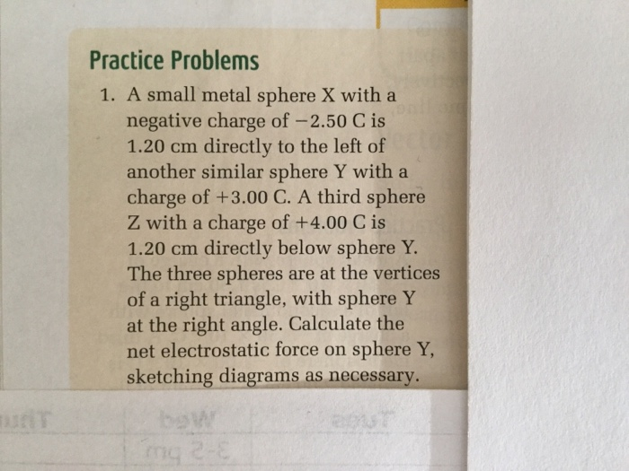 Solved Practice Problems 1. A small metal sphere X with a