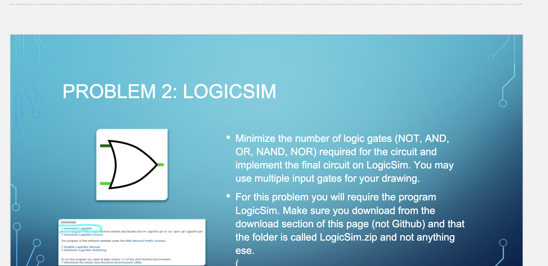 Solved Need help with the logic gates part(step 2) below. A | Chegg.com