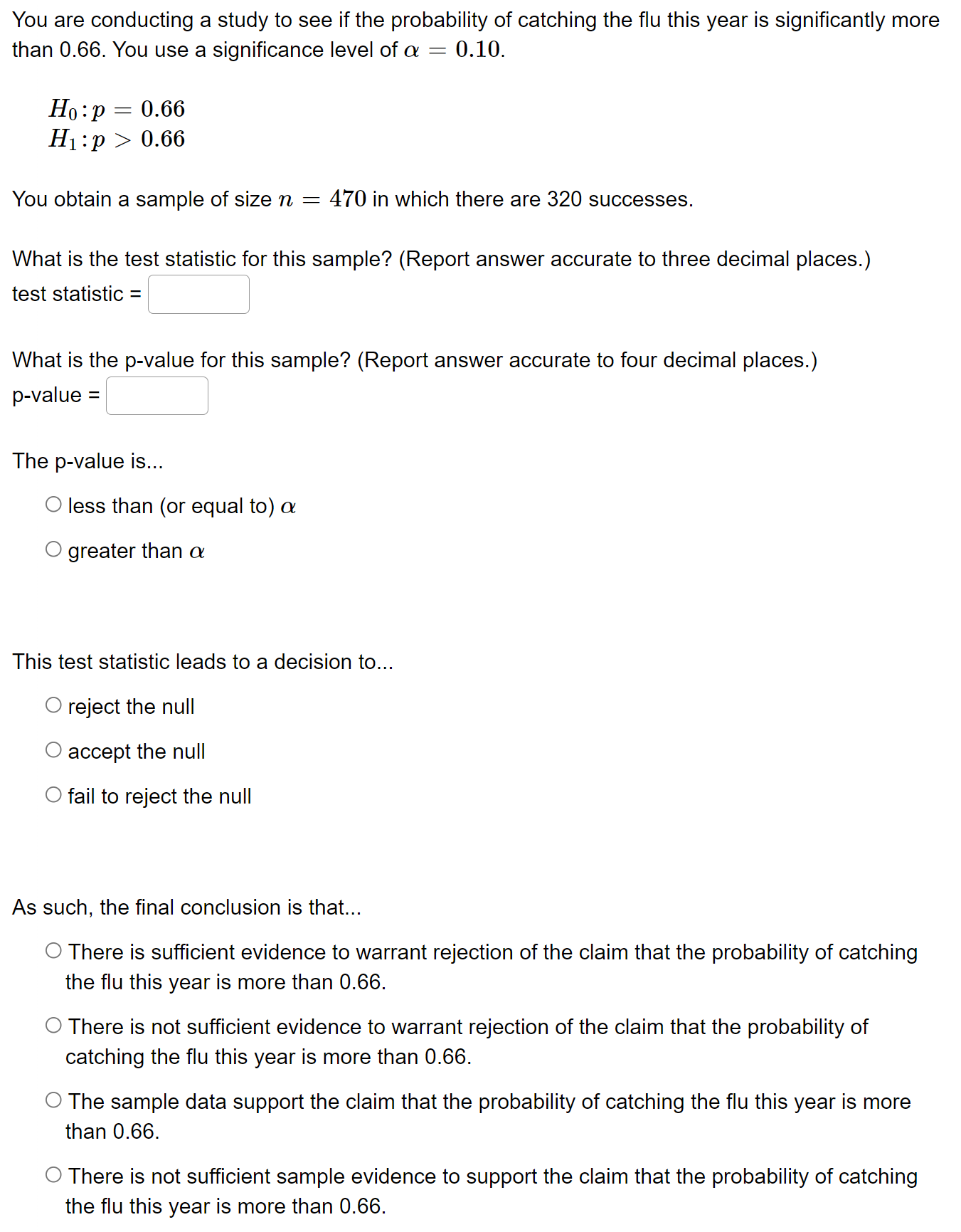 Solved You are conducting a study to see if the probability | Chegg.com