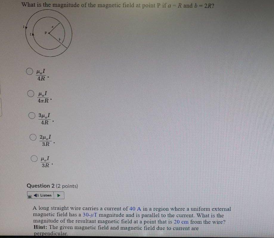 Solved What is the magnitude of the magnetic field at point | Chegg.com