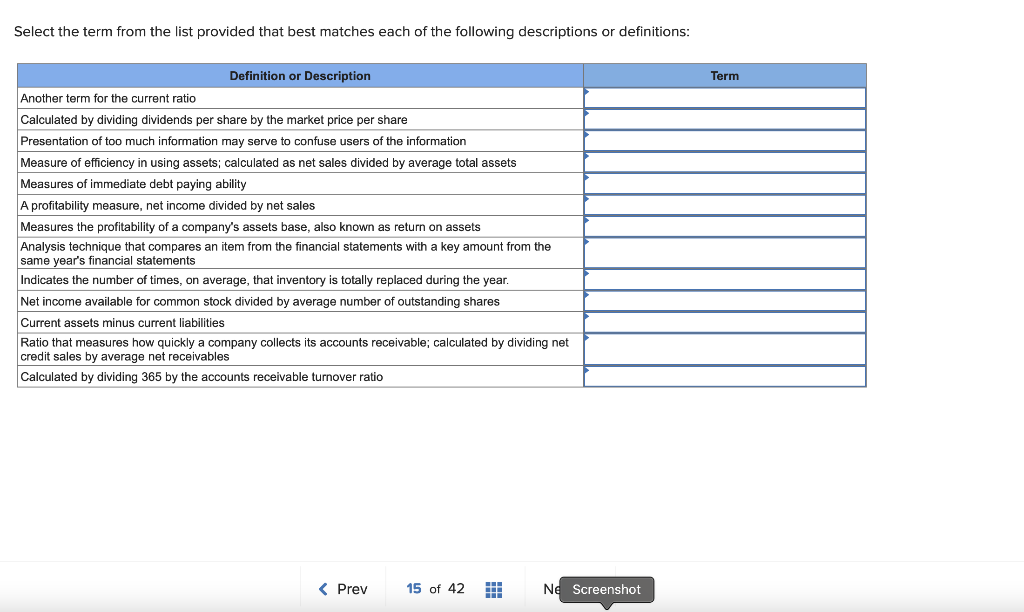 Solved Select the term from the list provided that best | Chegg.com