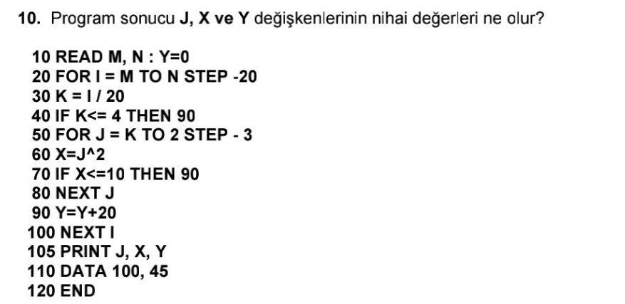 Solved 10. What will be the final values of the variables J, | Chegg.com