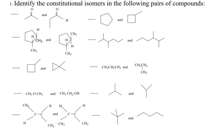 Solved 1. Identify the constitutional isomers in the | Chegg.com