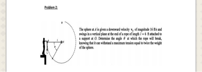 Solved Problem 2: The sphere at A is given a downward | Chegg.com