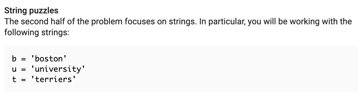 Solved String puzzles The second half of the problem focuses | Chegg.com