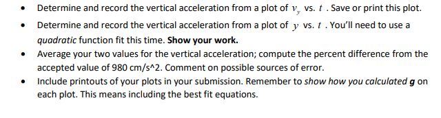 Solved Determine and record the vertical acceleration from a | Chegg.com