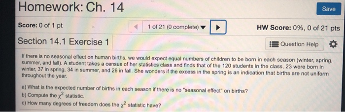 Solved Homework: Ch. 14 Score: 0 of 1 pt Section 14.1 | Chegg.com