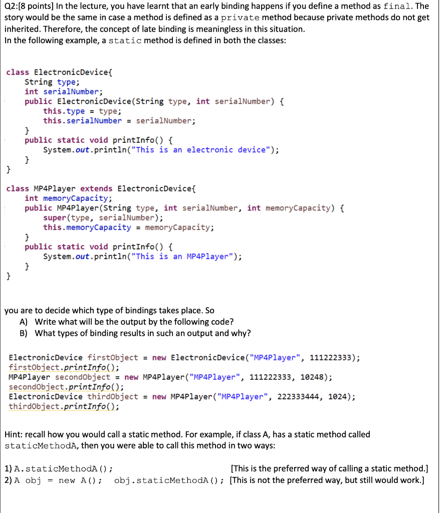 Solved Q2:[8 points] In the lecture, you have learnt that an | Chegg.com