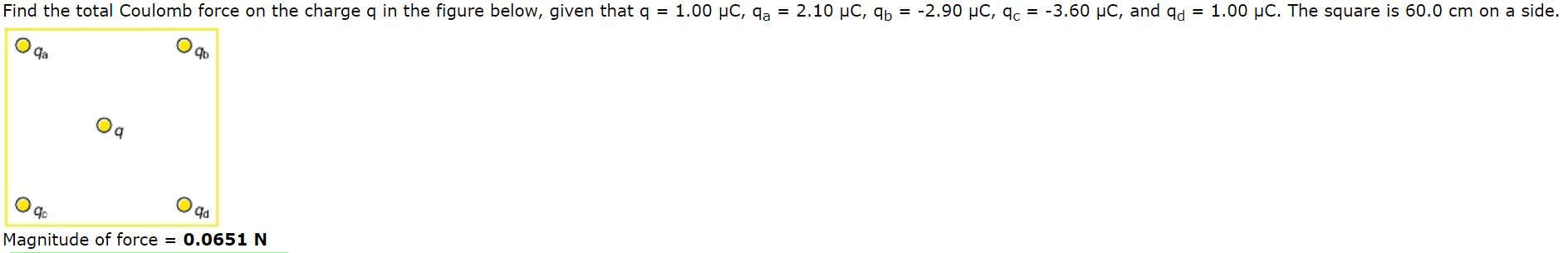 Solved Find the total Coulomb force on the charge q in the | Chegg.com