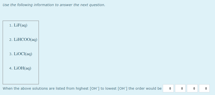 Solved Use the following information to answer the next | Chegg.com