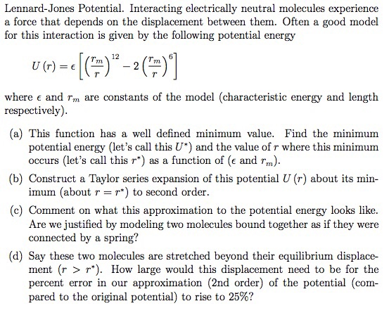 Solved Lennard-Jones Potential. Interacting Electrically | Chegg.com