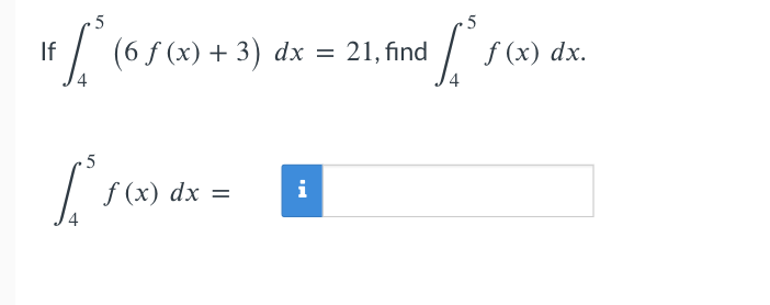 Solved If ∫456fx3dx21 Find ∫45fxdx ∫45fxdx 4297