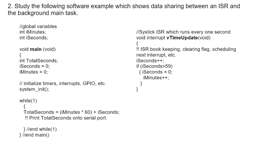 Solved 2. Study the following software example which shows