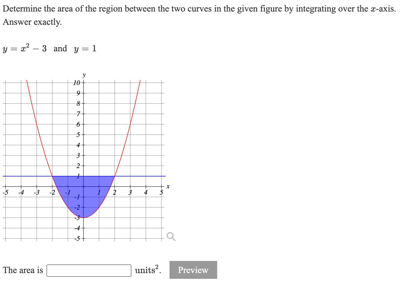 Solved Determine the area of the region between the two | Chegg.com