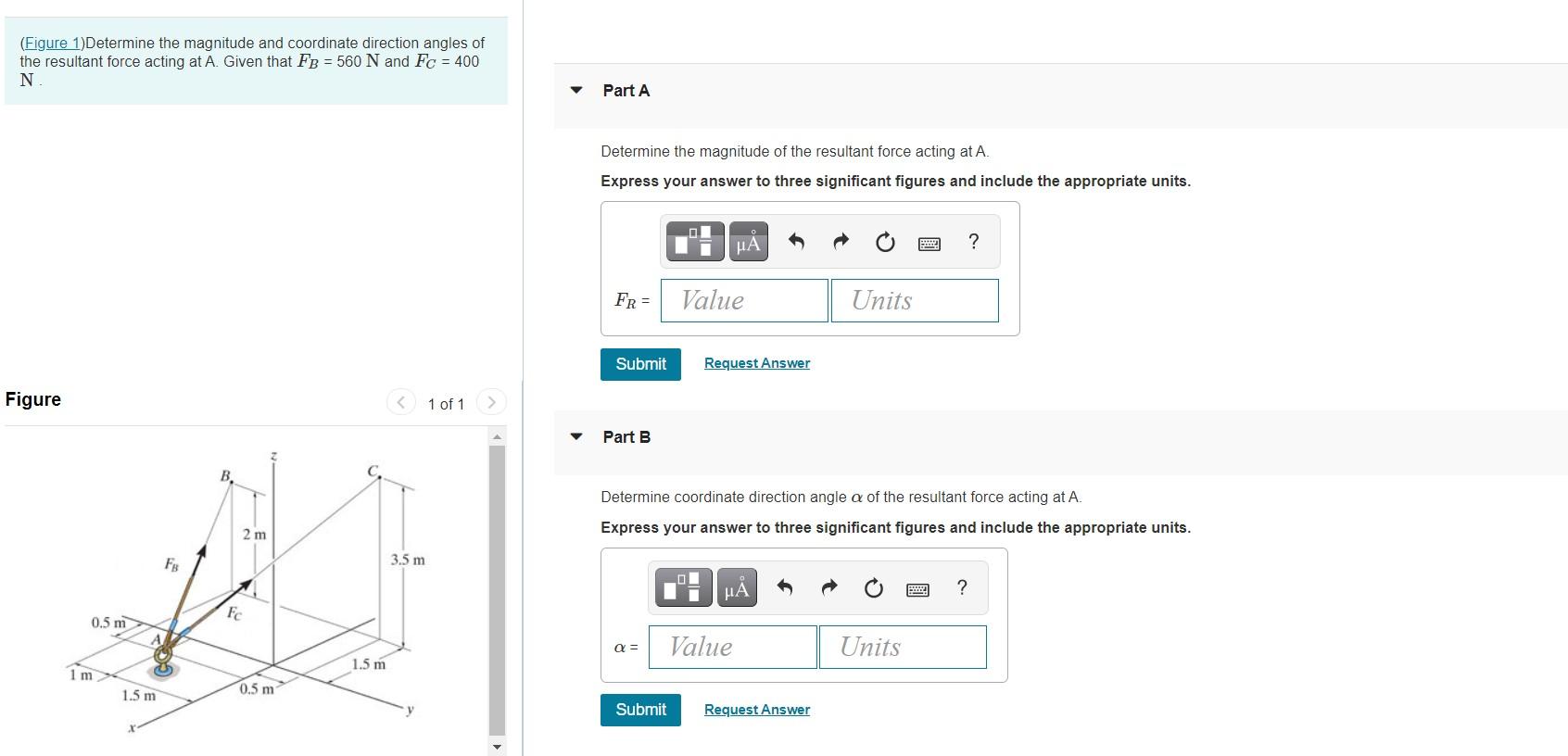 Solved (Figure 1)Determine The Magnitude And Coordinate | Chegg.com