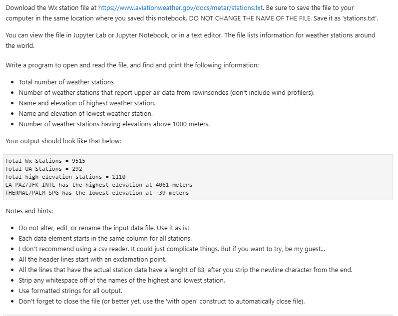 Solved Download The Wx Station File At Chegg