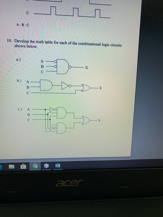 (Solved) : 10 Develop Truth Table Combinational Logic Circuits Shown C ...