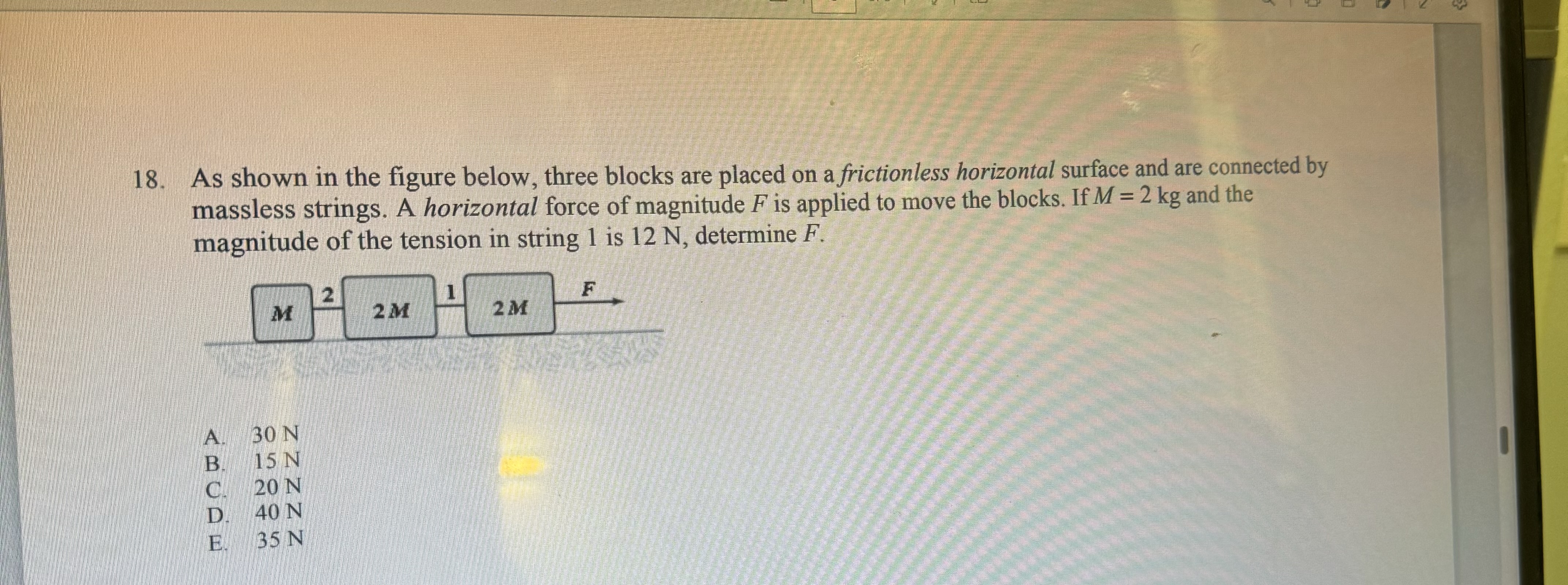 Solved As shown in the figure below, three blocks are placed | Chegg.com