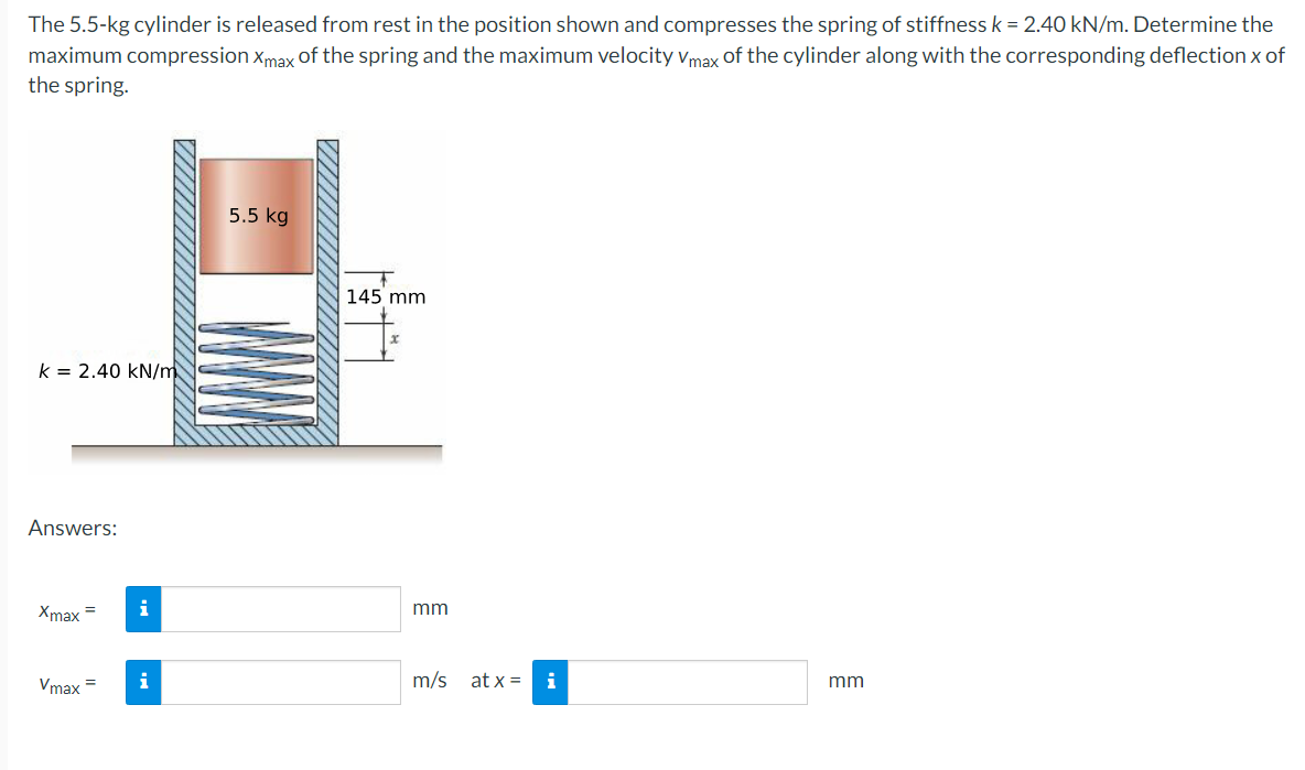 Solved The 5.5-kg ﻿cylinder Is Released From Rest In The | Chegg.com